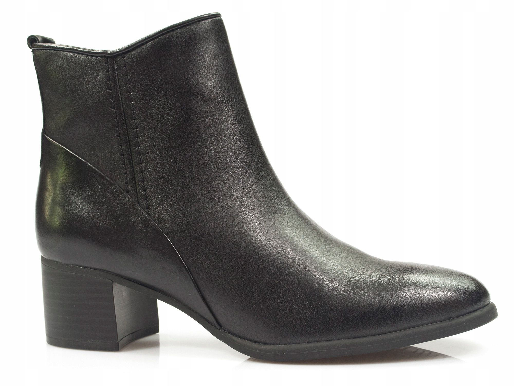 

botki Marco Tozzi damskie skórzane Czarne trzewiki