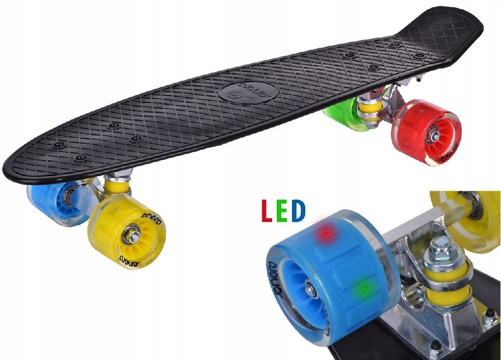 

Deskorolka Fiszka Świecące Kółka Deska 22 Cale Led