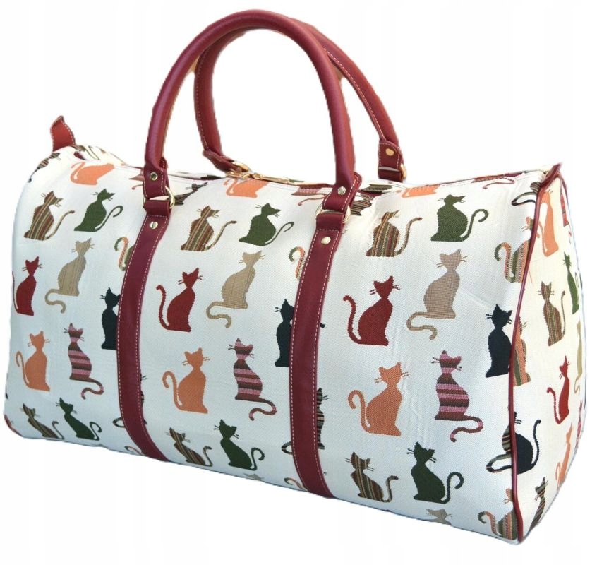 Gobelínová cestovní taška Jedeka v kočkách, kolekce Filemon Ecru