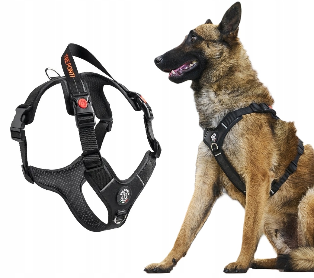 Levně Postroj pro psa L 70-85 cm Buldok Ang Boxer Tre Ponti Guard černý