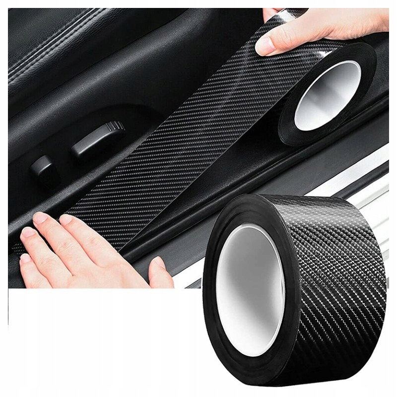 FOLIA TAŚMA OCHRONNA NA PROGI DRZWI SAMOPRZYLEPNA CARBONOWA 5M X 30MM