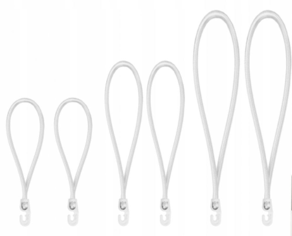 

Zestaw gum z hakiem Pvc 2x18/25/40cm biały Bradas