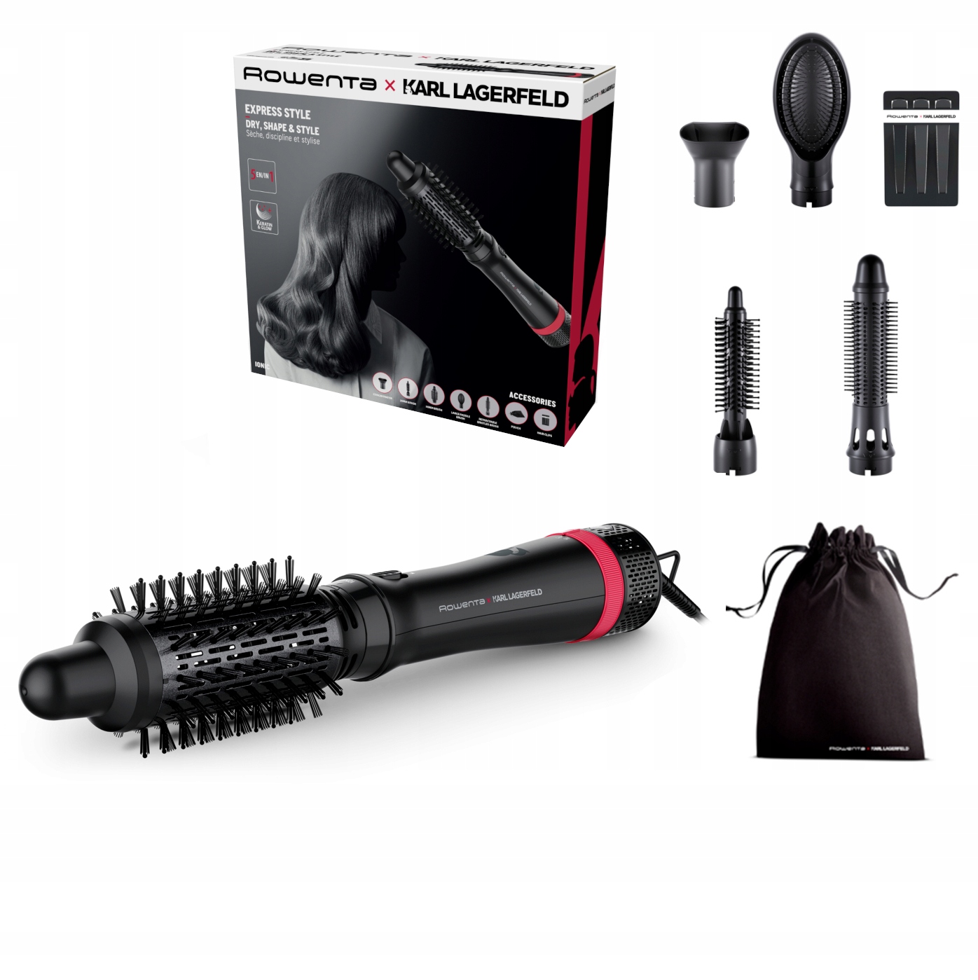 Lokówko-suszarka Rowenta Express Style CF635L powłoka keratynowa nasadki