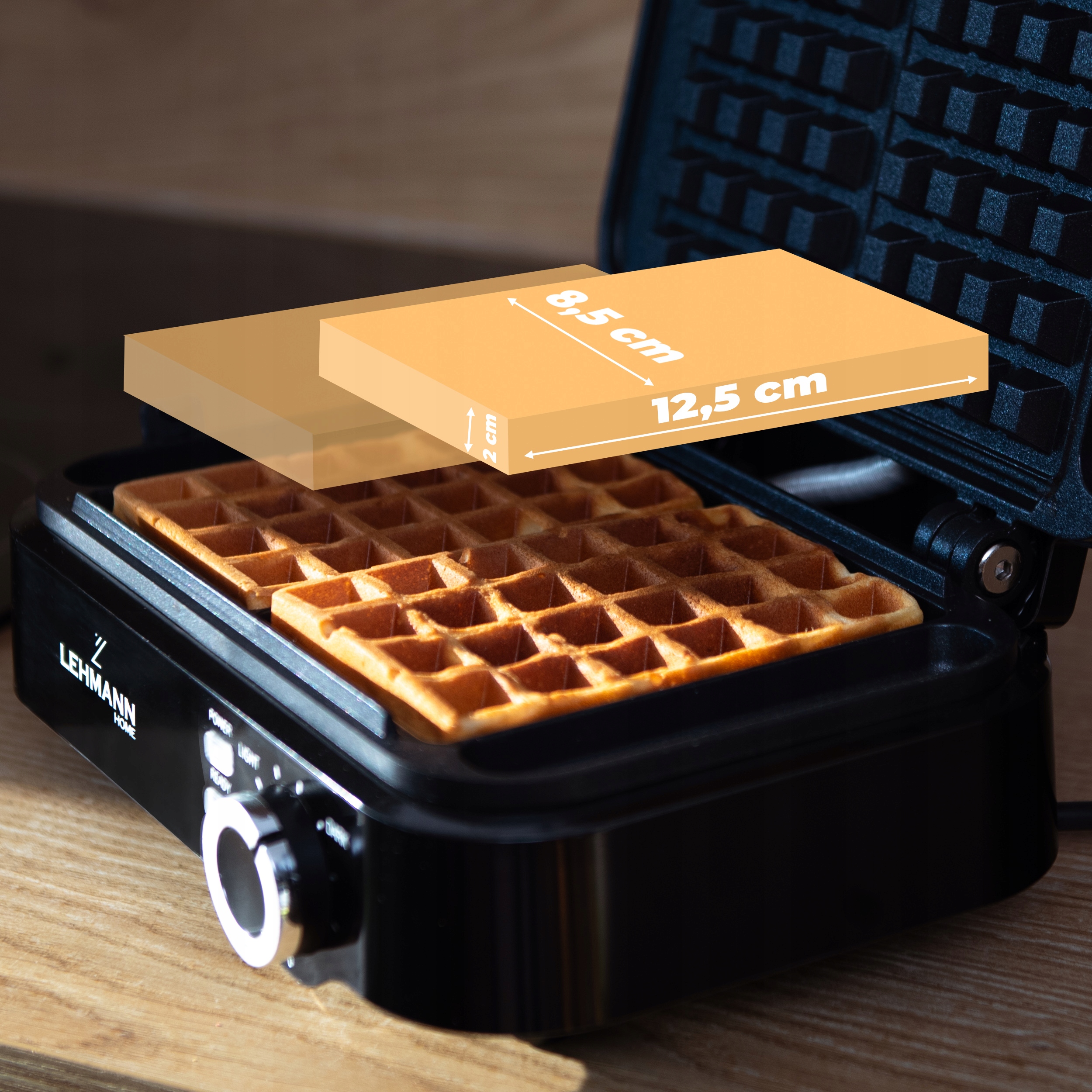 GOFROWNICA 2000W NA 2 DUŻE GOFRY REGULACJA TEMPERATURY MOCNA NIEWYCIEKAJĄCA Moc 2000 W