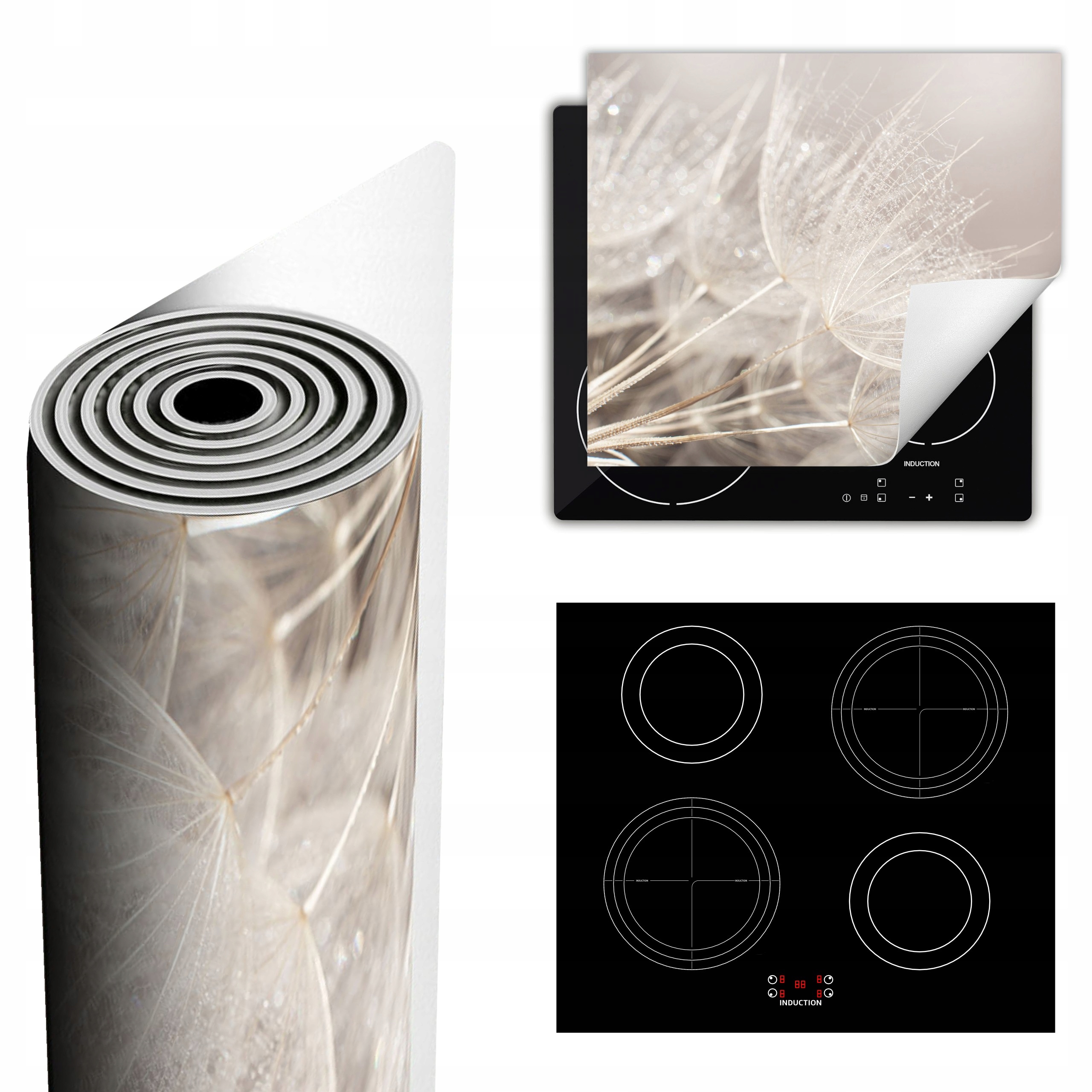 Ochranná Podložka Na Sporák Má Více Místa 60x52 šedá květina