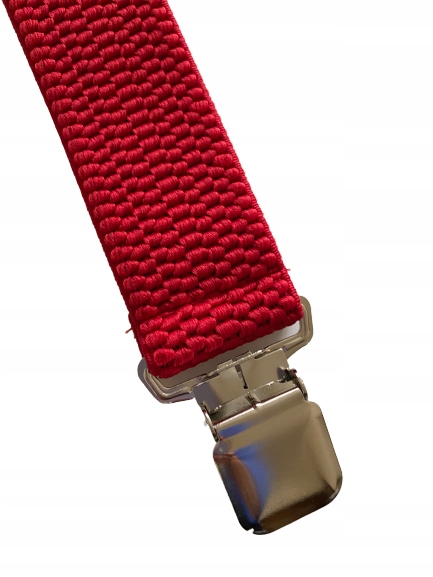 Szelki męskie do spodni podwójne solidne zapięcia Kolor czerwony