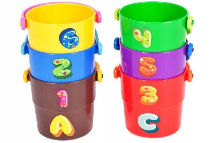 KUBECZKI WIADERKA DO KĄPIELI ZWIERZĄTKA 6 szt Głębokość produktu 9 cm