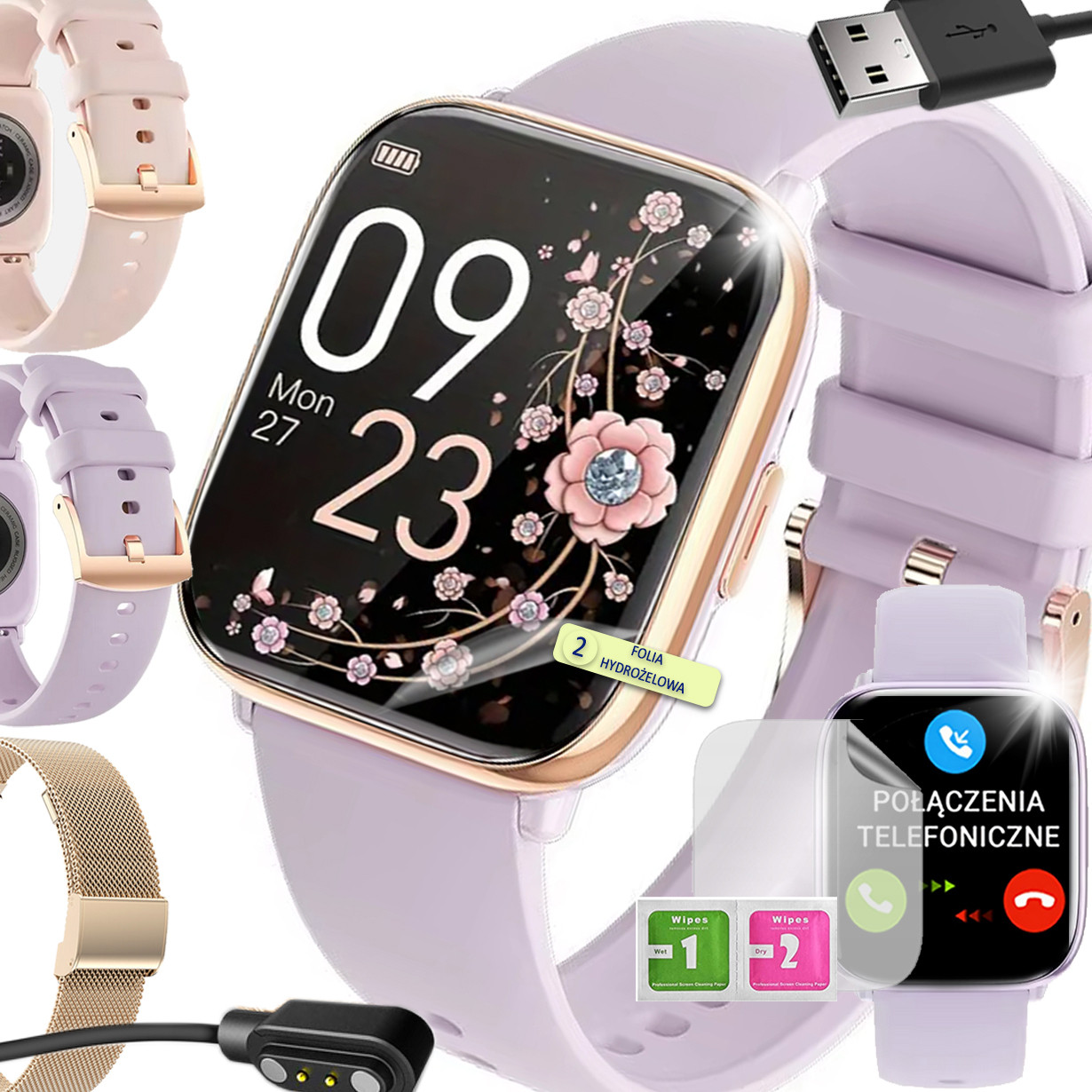 Dámské Hodinky Chytré Hodinky Hovory Pl menu Amoled 3 Řemínky Fólie