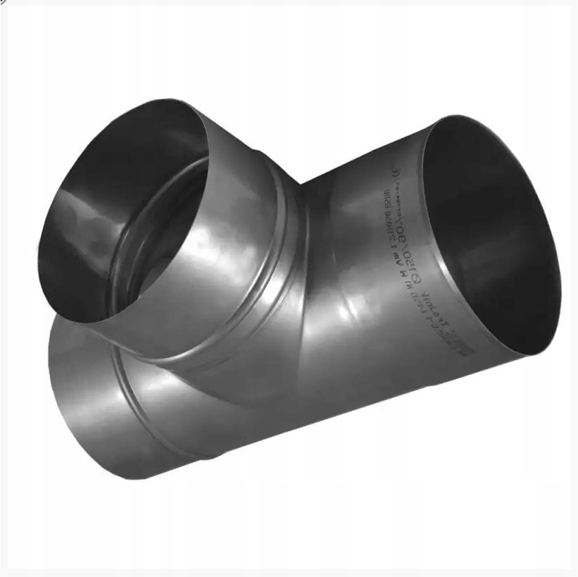 Ks t-rozdělovač kyselinovzdorný 90 stupňů fi 150 mm 0,8 mm komínová vložka ocel