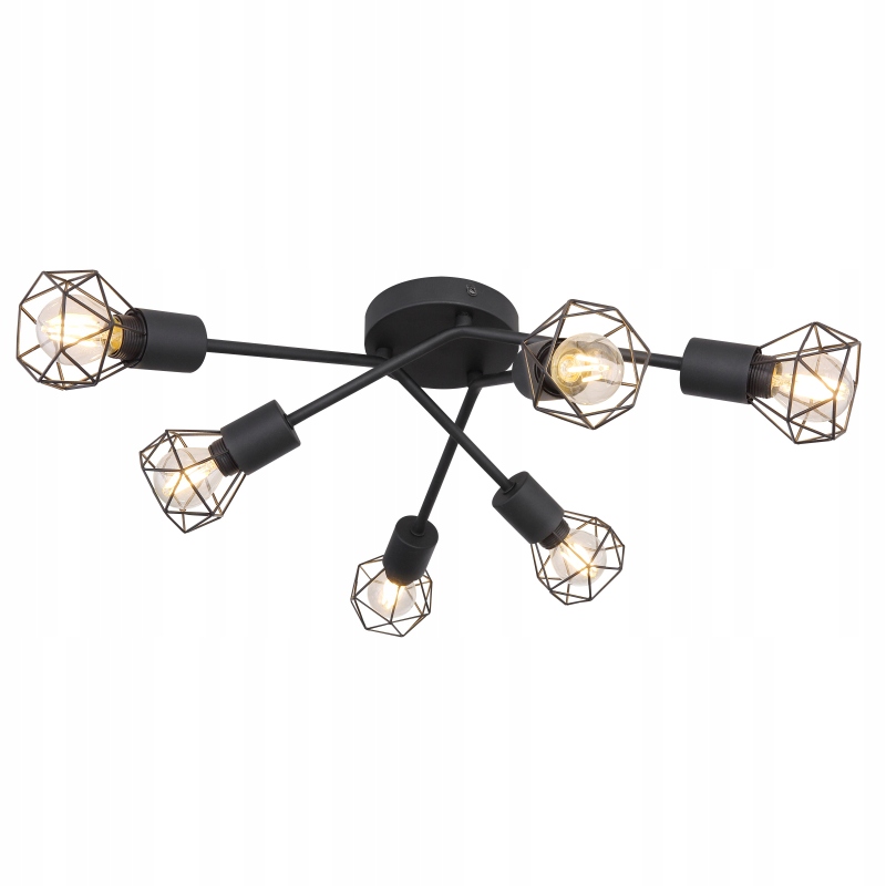 Stropná lampa stropné svietidlo spot čierna Xara 6 nastaviteľná sieť loft industriálna