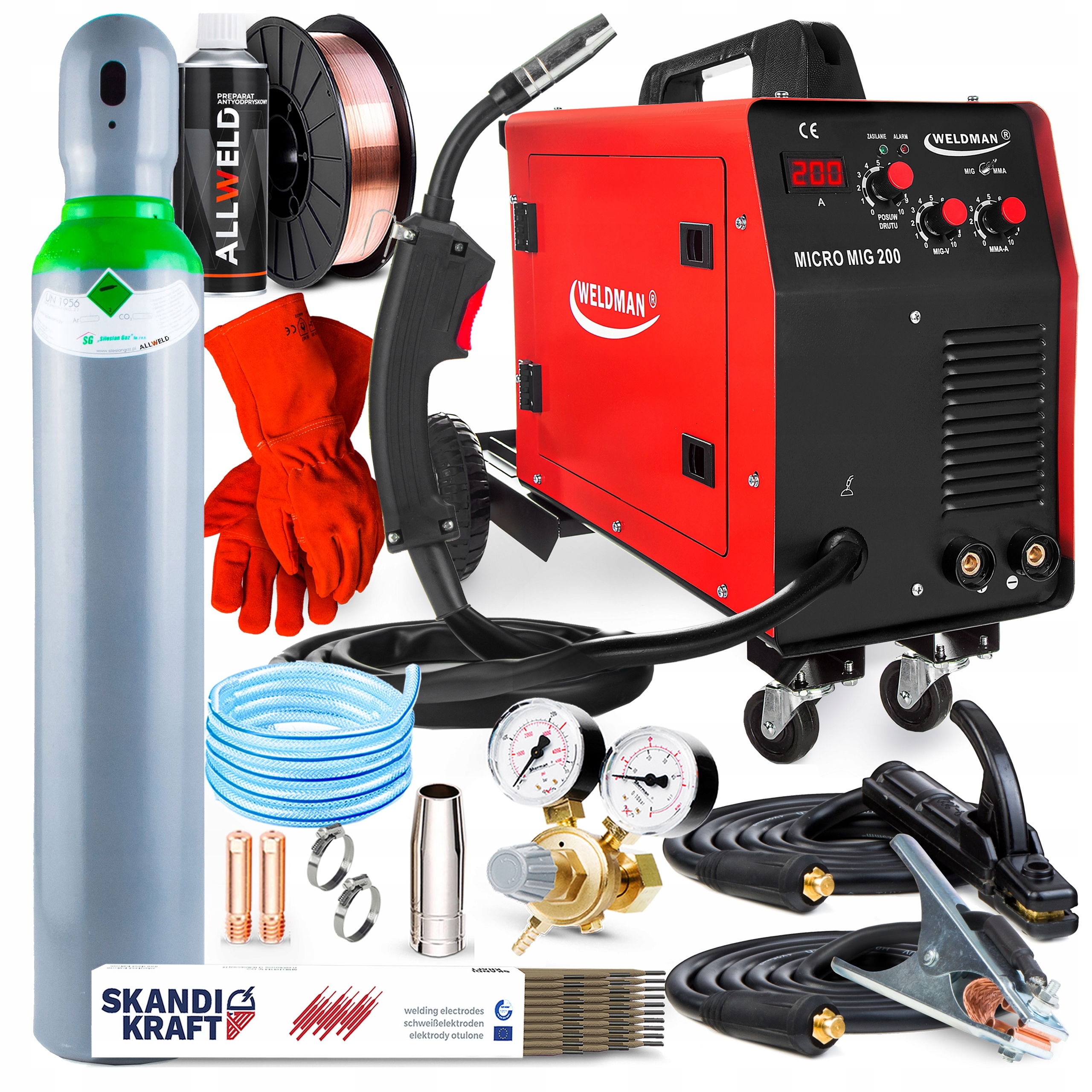 Poloautomatický Svařovací Stroj Weldman Micro Mig 200 Mag Mma 230V 200A Alu Igbt