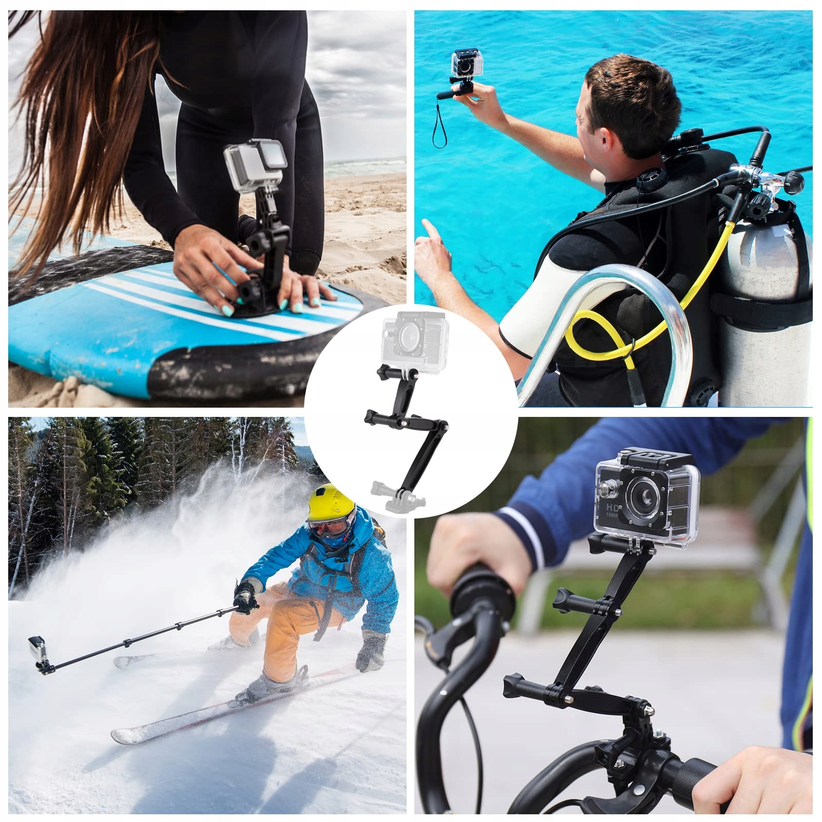 Wysięgnik 3w1 Do Kamer Sportowych GoPro SJCAM Aluminiowy ZOCIPRO — miniatura 8