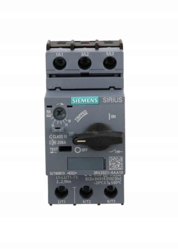 3-FÁZOVÝ Motorový Spínač 7,5 kW S00 10-16A Siemens Sirius 3RV2021-4AA10