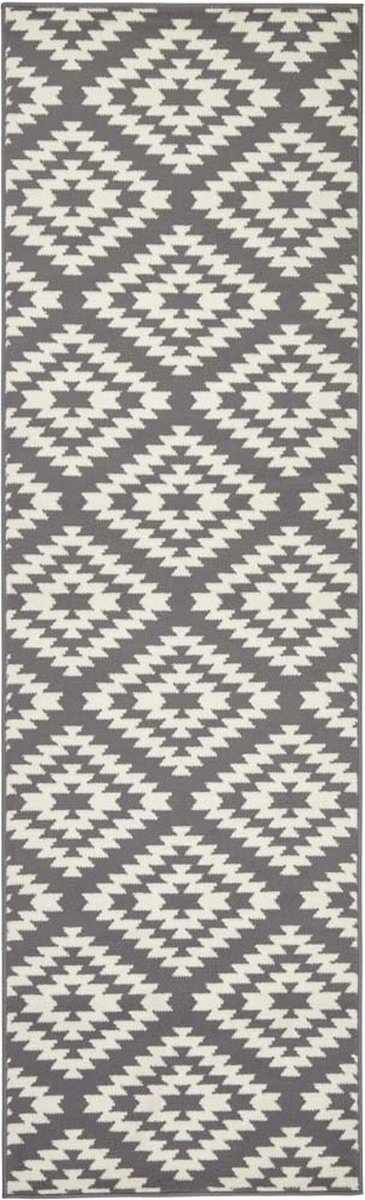 Šedý koberec, koberec běhoun s krátkým vlasem 80 x 300 cm