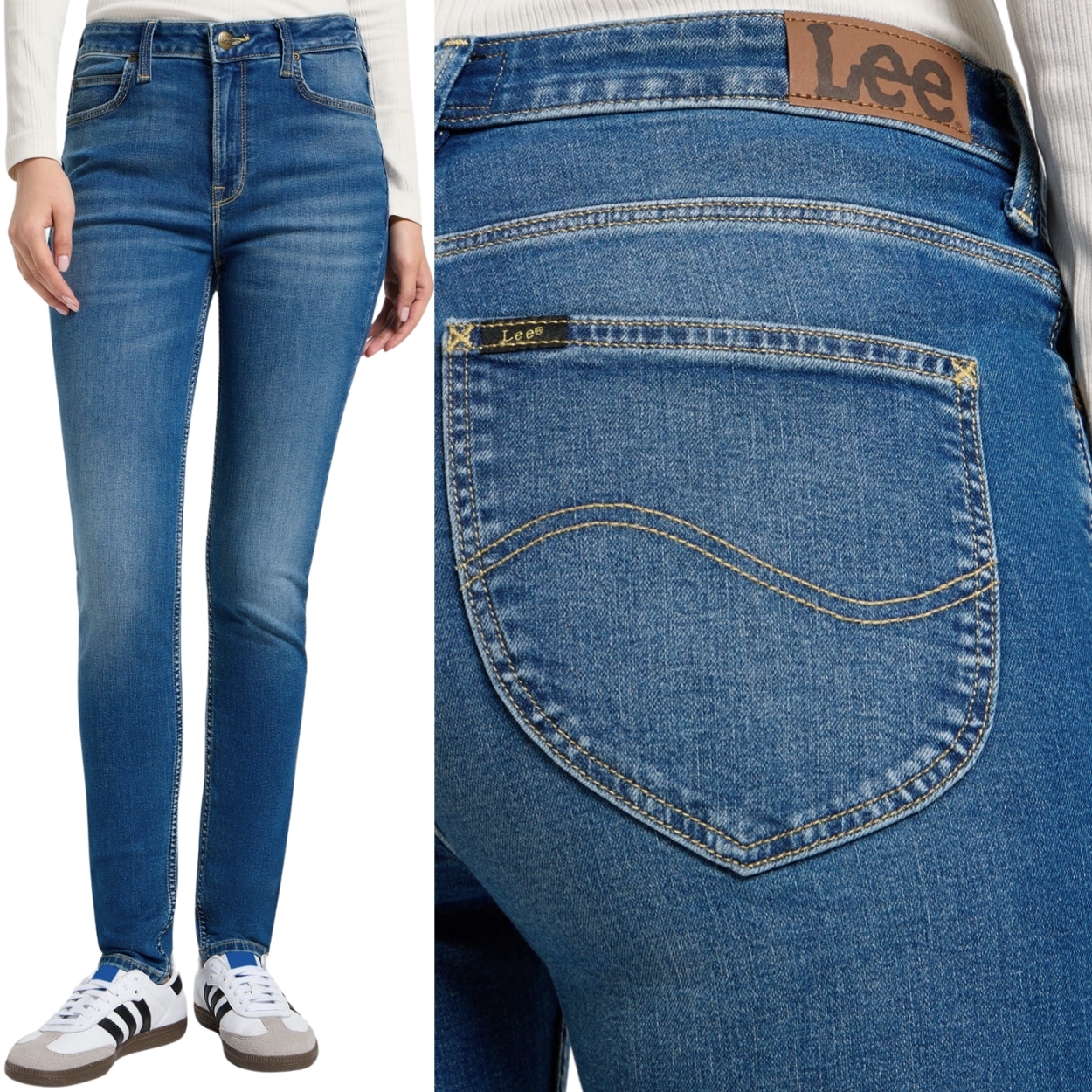 Lee Scarlett High IndigoPeak dámské vysoké džíny střihu úzké nohavice W28 L35