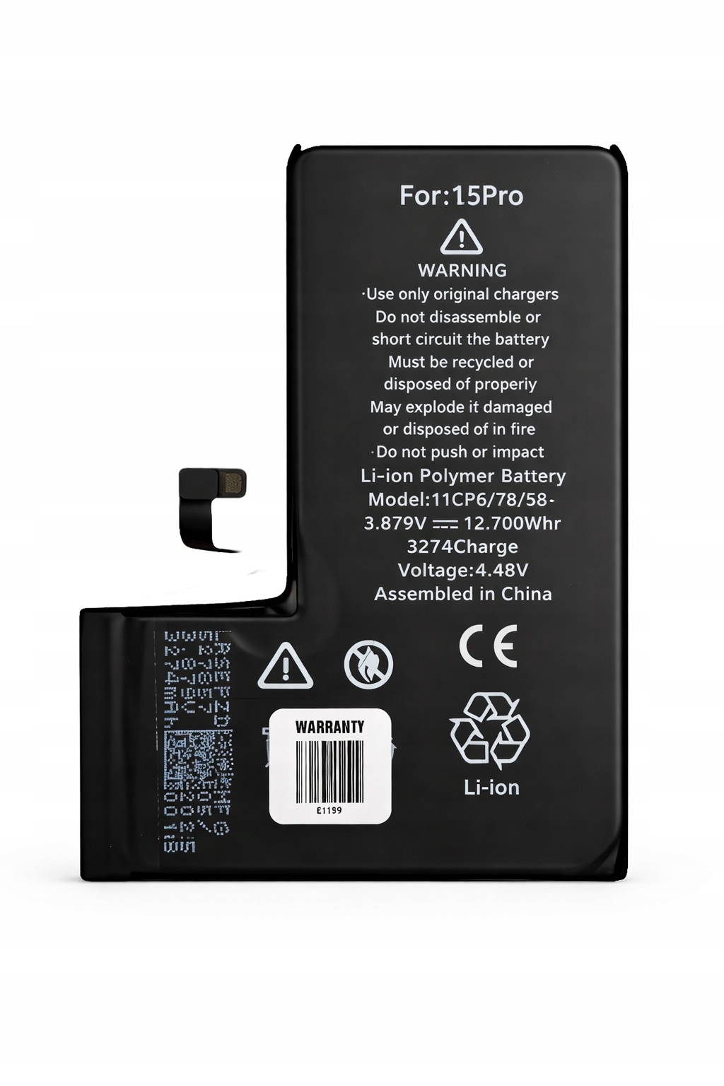 Bateria do iPhone 15 Pro – No Pop-Up Bez komunikatu o nieoryginalnej bateri