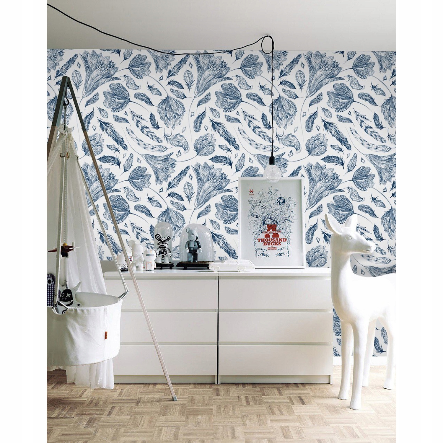 

Fototapeta Niebieski kwiaty monochrom 290x290 cm