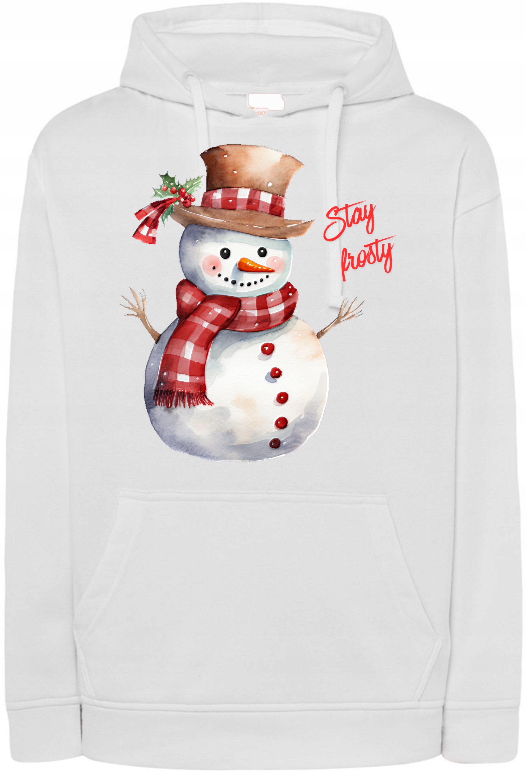 Mikina s kapucí Vánoční potisk Stay Frosty Snowman vel. L
