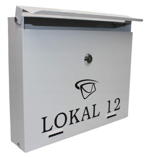 Kovová Poštovní Schránka Bílá Nápis Ulice Č.