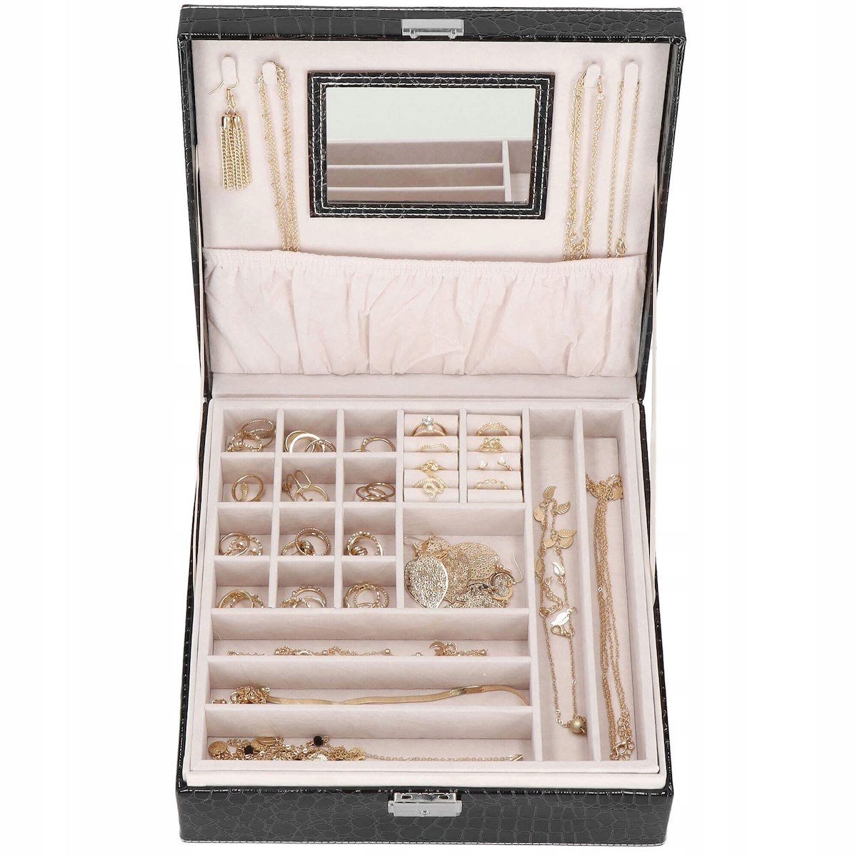 ORGANIZER NA BIŻUTERIĘ SZKATUŁKA KUFEREK PUDEŁKO ELEGANCKI KASETKA ETUI Rodzaj do przechowywania biżuterii