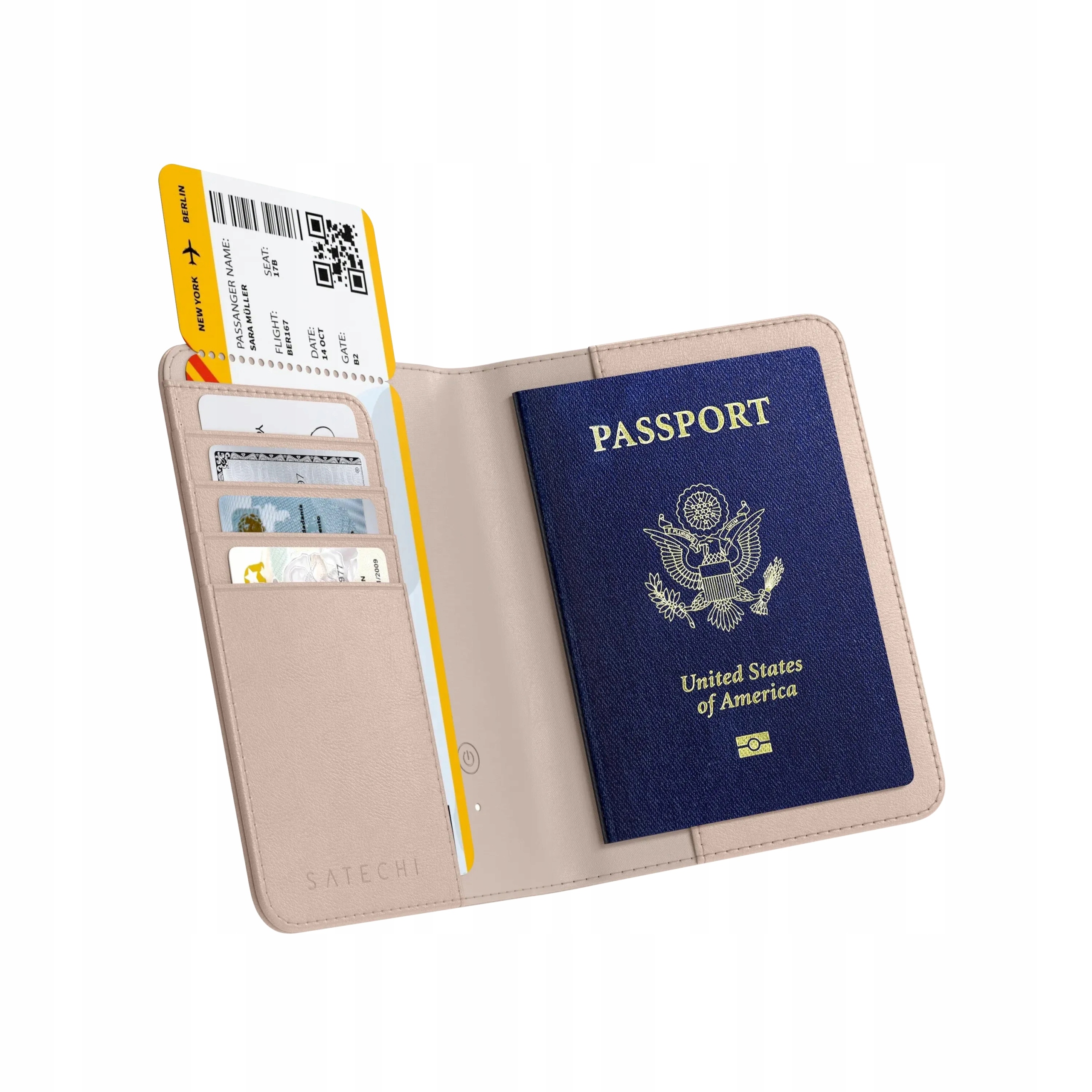Satechi Pouzdro na cestovní pas z eko kůže s funkcí Find My