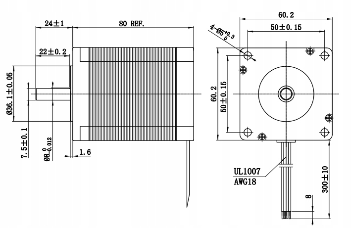 Silnik krokowy 60BYGH5703 - 2,6Nm 60BYGH5701-N-24D Kod producenta 60-BYGH-5703