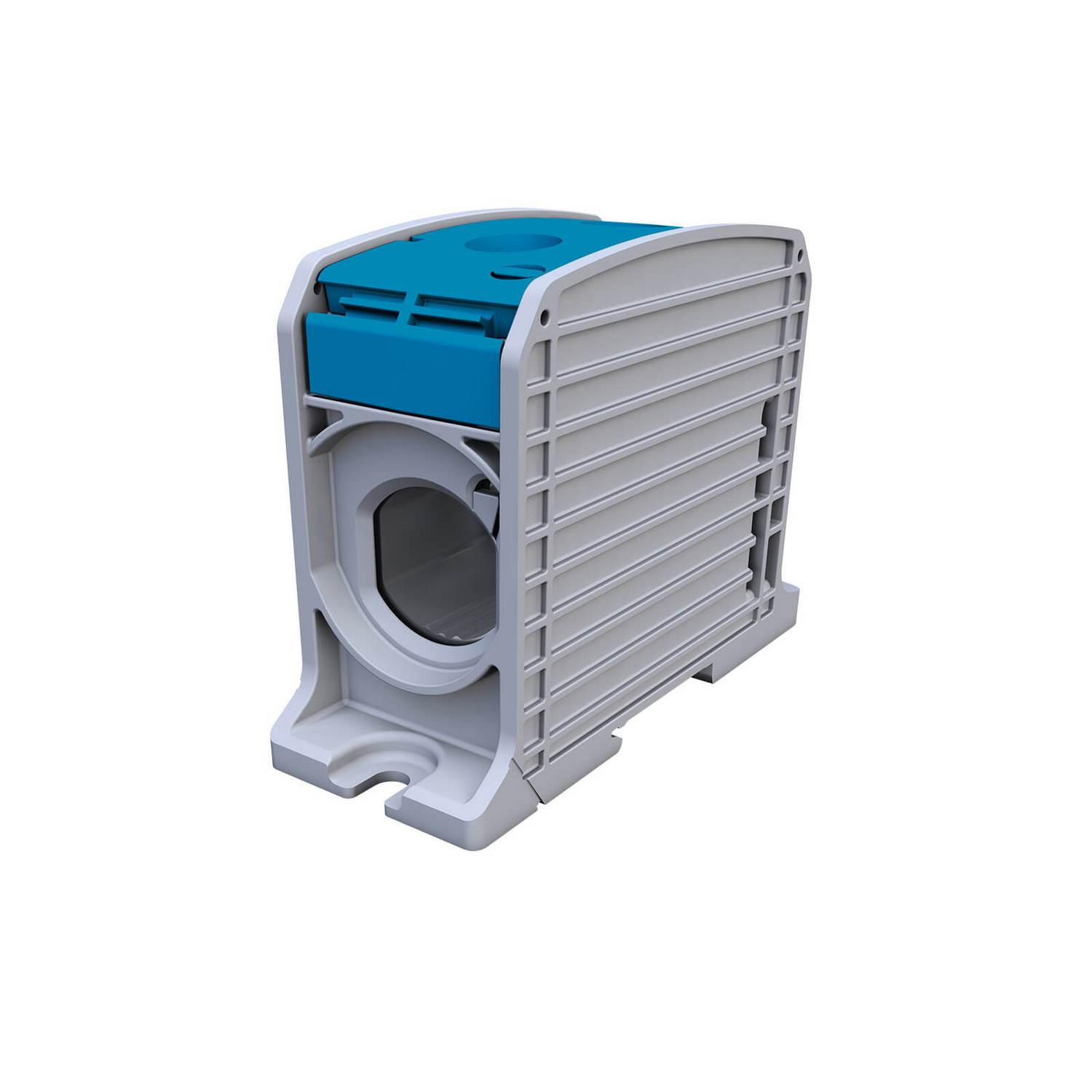 Průchozí Kolejnicová Spojka Al-cu 2x 150-300 Modrá Pro Lištu Ts Nebo Podl