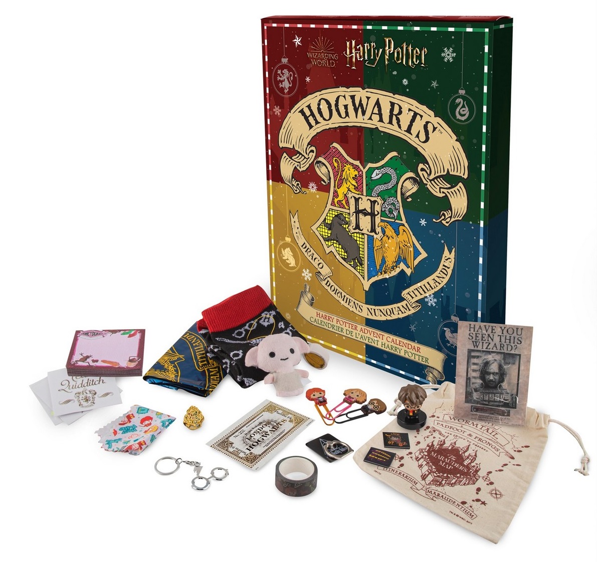 Адвент-календарь Cinereplicas Harry Potter Hogwarts 2021, 24 сувенира в коллекционной коробке