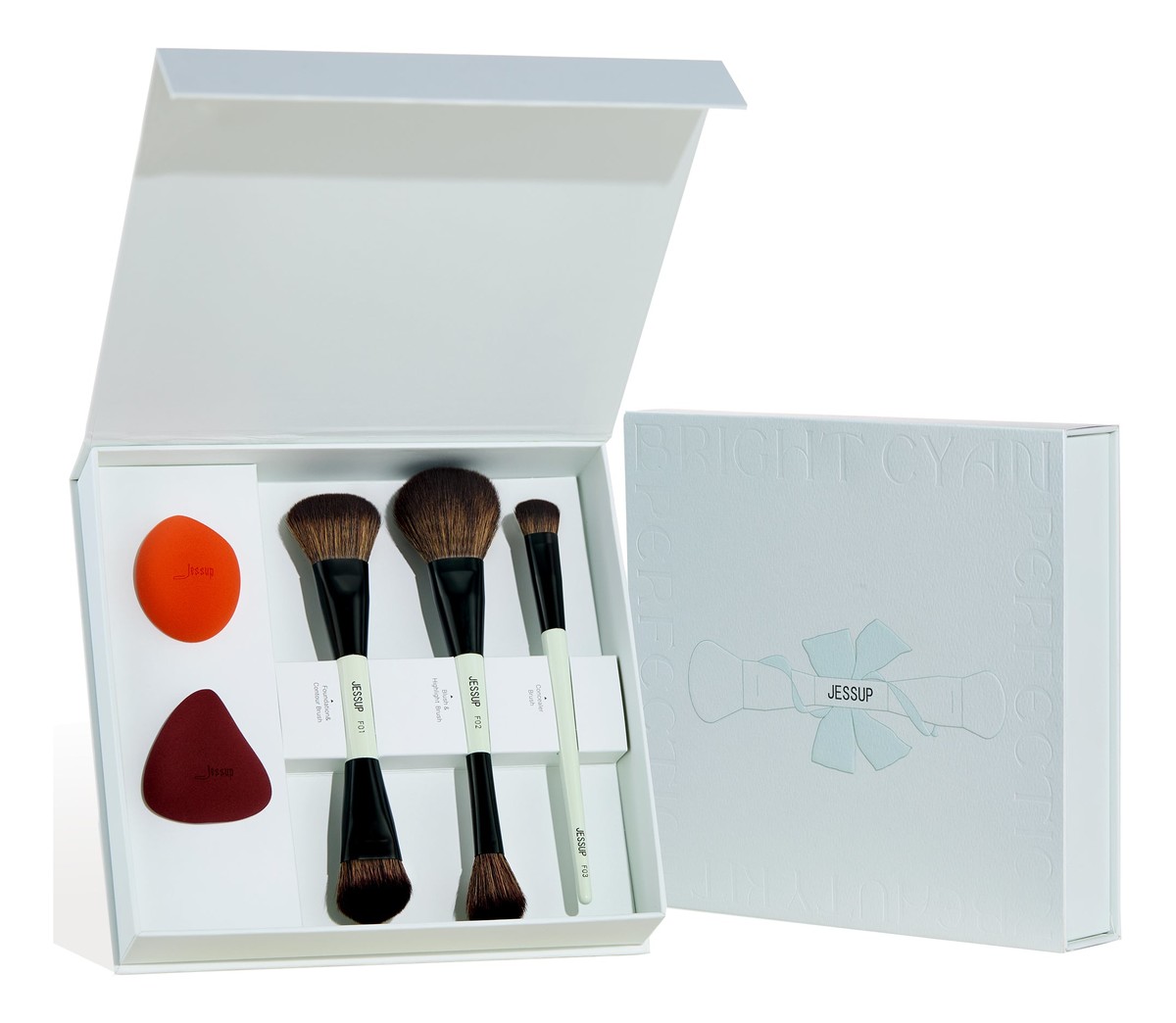 Jessup Sada oboustranných štětců na make-up 3ks houbičky 2ks