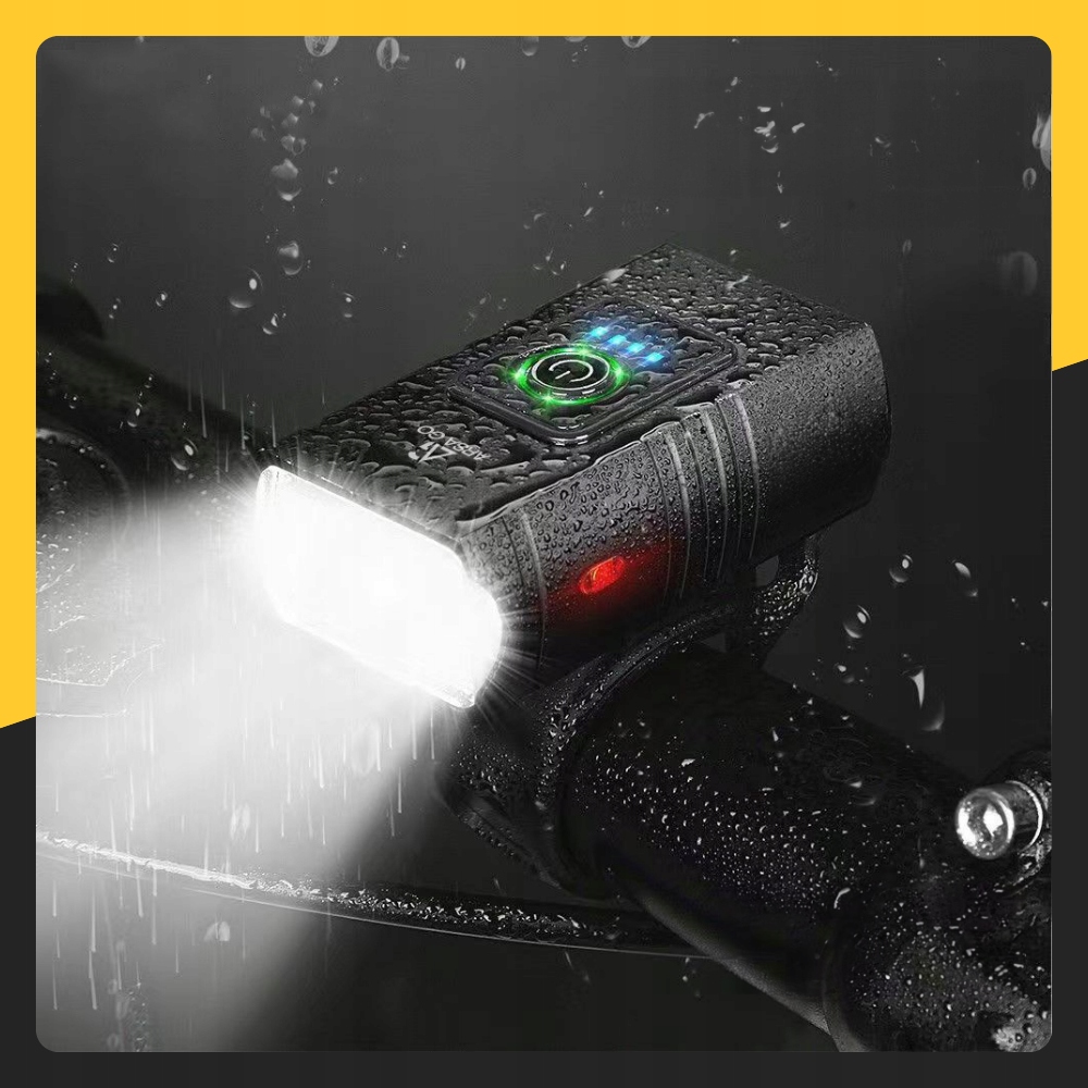 LAMPKA ROWEROWA PRZEDNIA TYLNA LED PRZÓD AKUMULATOROWA ZESTAW LAMPEK USB Zasilanie akumulator