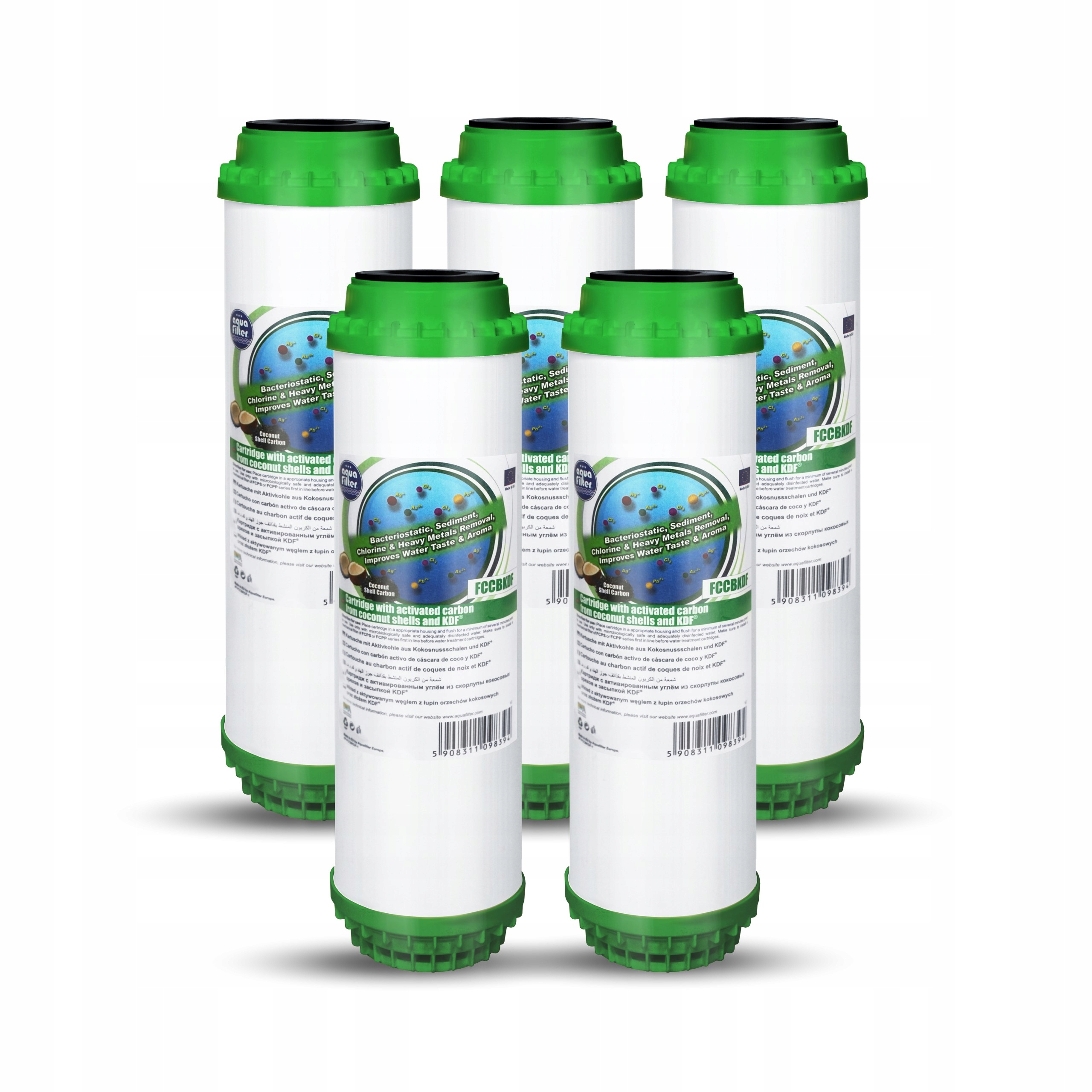Filtr Węglowy Aquafilter Fccbkdf Wkład Z Węglem Aktywnym Do Wody Pitnej x5
