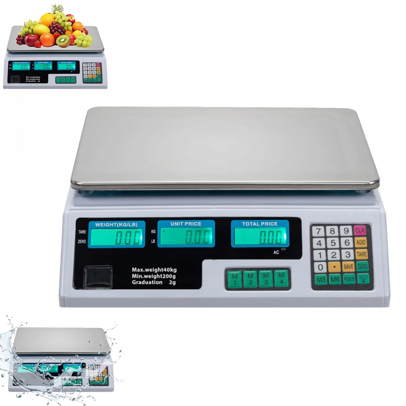 Elektrická Gastronomická Obchodní Váha LCD 40 Kg Akumulátor