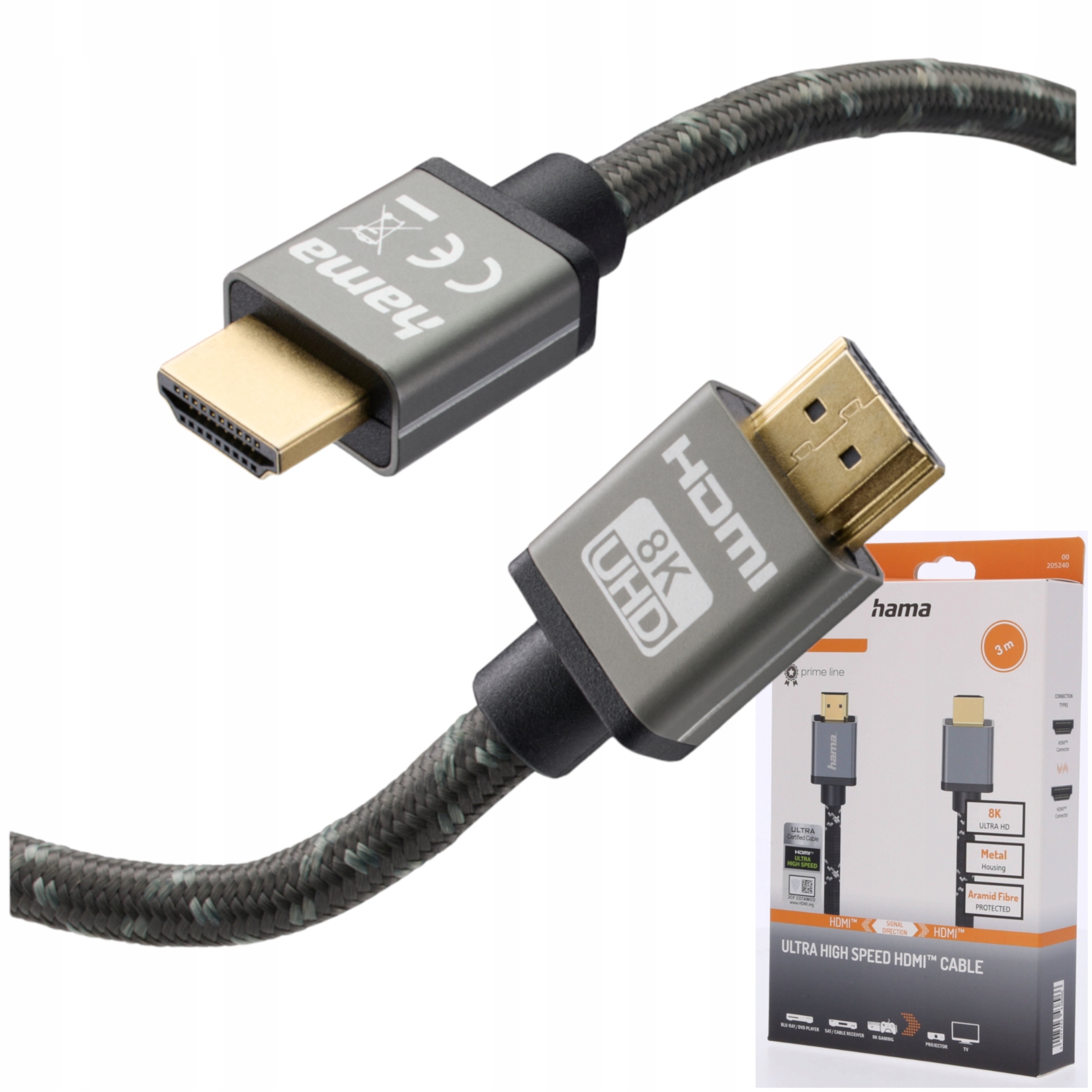 Hama Kabel Hdmi 2.1 Ultra High Speed 7680x4320 8K 3m eARC certyfikowany