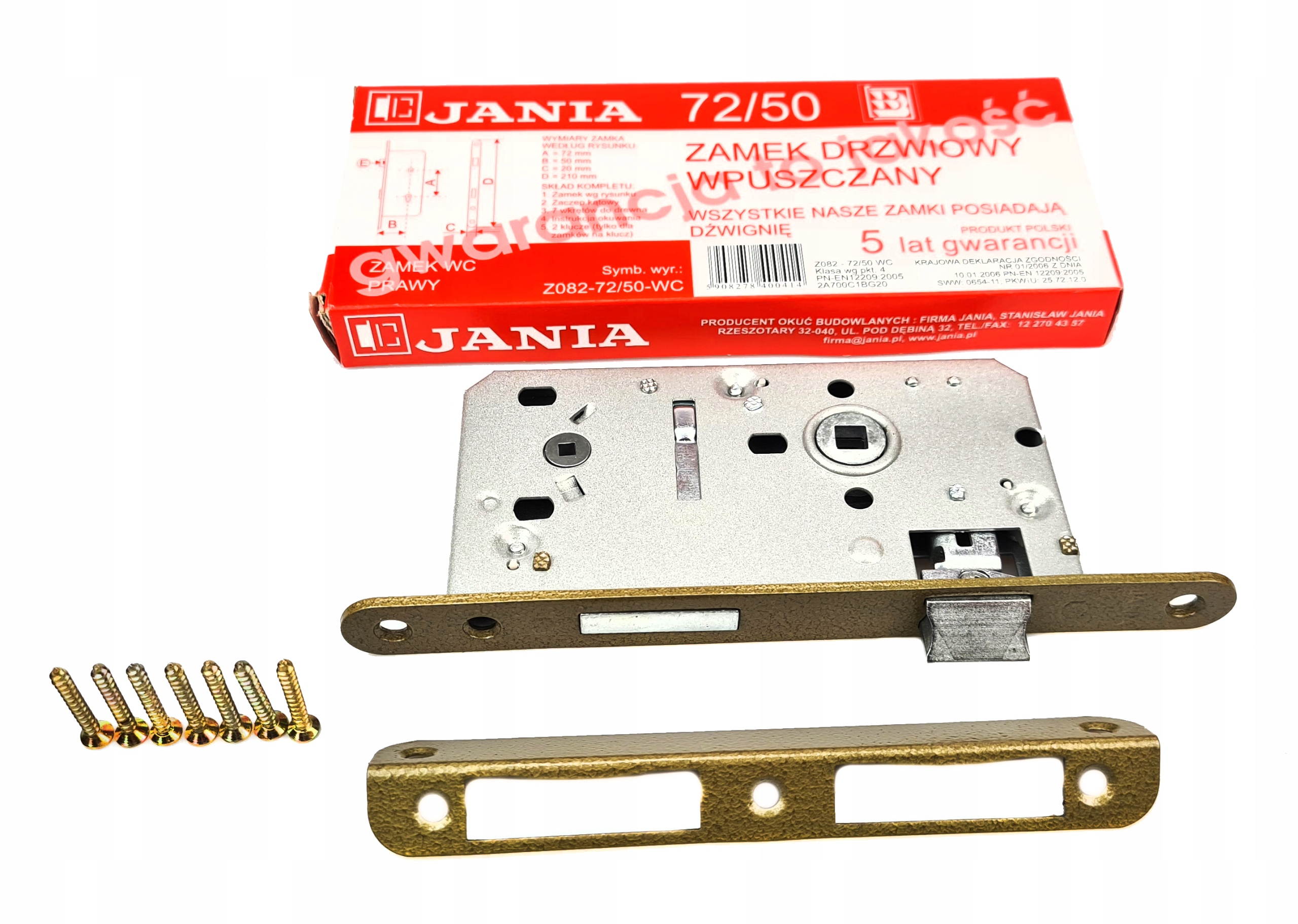 

Zamek Wpuszczany Do Drzwi Jania 72/50 Wc (Z082)