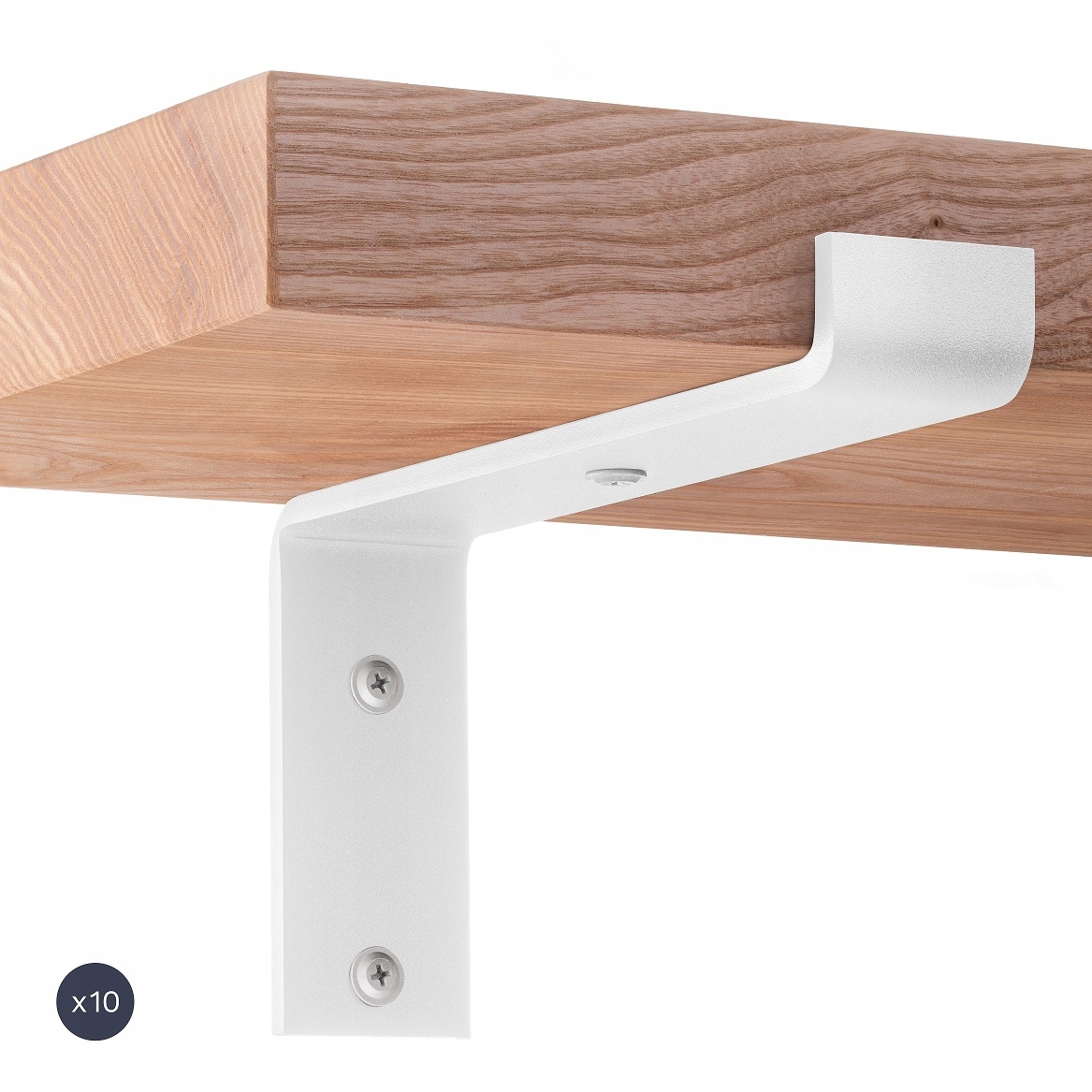 Uchwyty do mocowania półki loft 30cm białe 10szt
