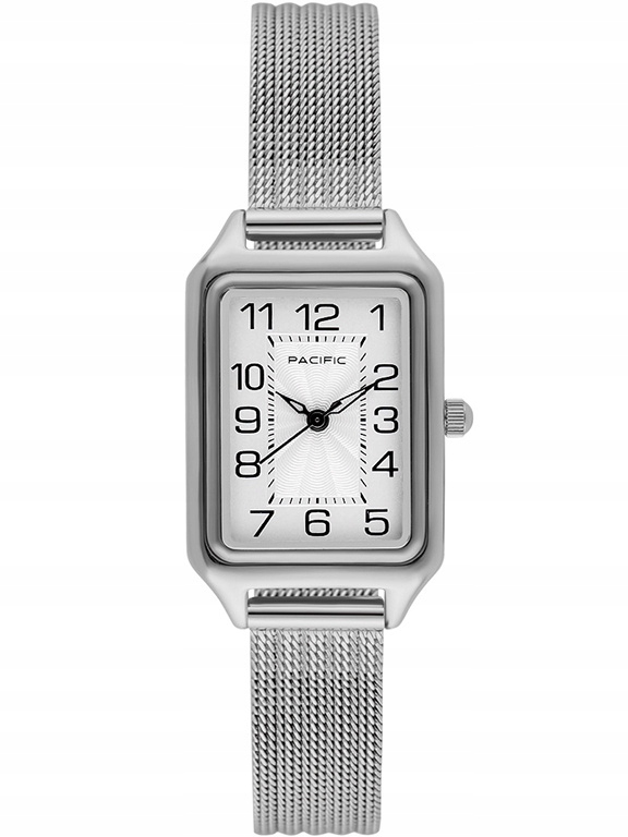 Dámské stříbrné hodinky Pacific SLC-1606-01 obdélníkové na mesh náramku