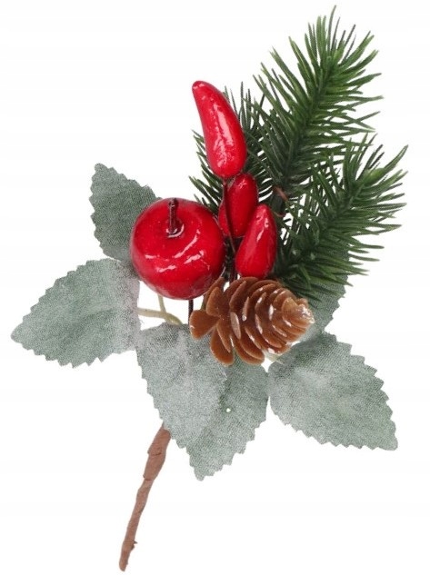 GAŁĄZKA DEKORACYJNA IGLIWIE SZYSZKI DO STROIKA19CM