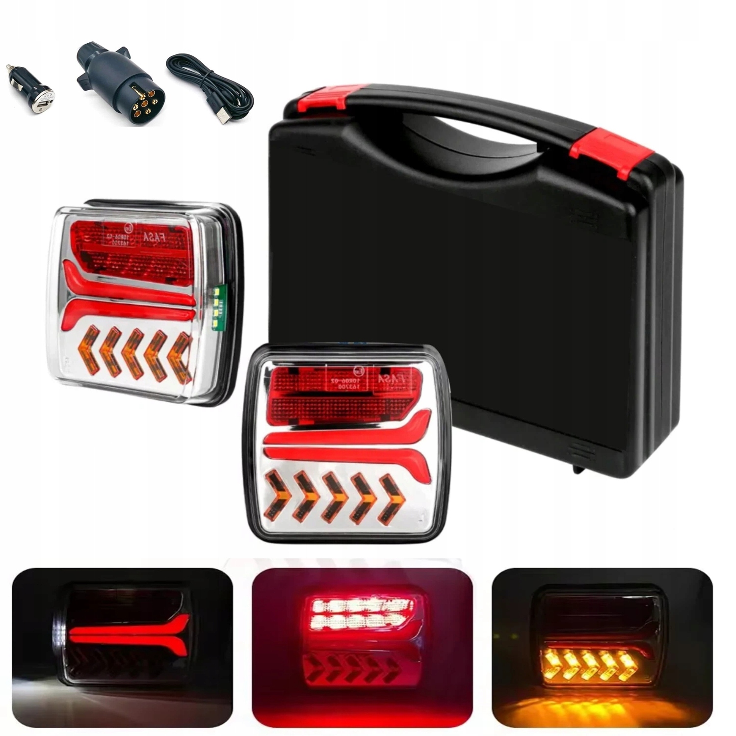 2x Bezdrátové Lampy Zadní Přívěsy Na Magnet Led Kufr 12V 24V Komplet