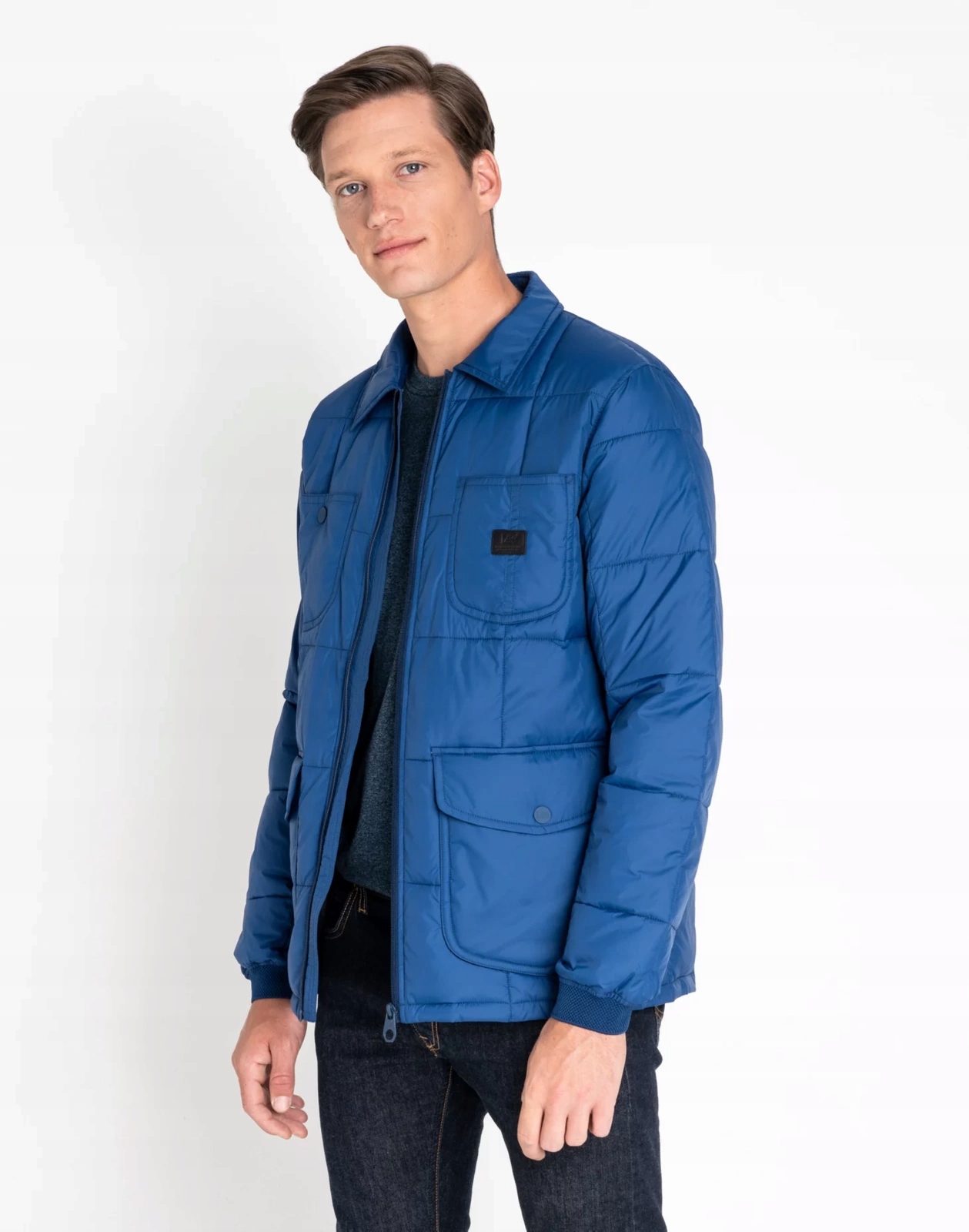 Pánská přechodová bunda Lee Lightweight Padded Oil Blue L86CUJMO M