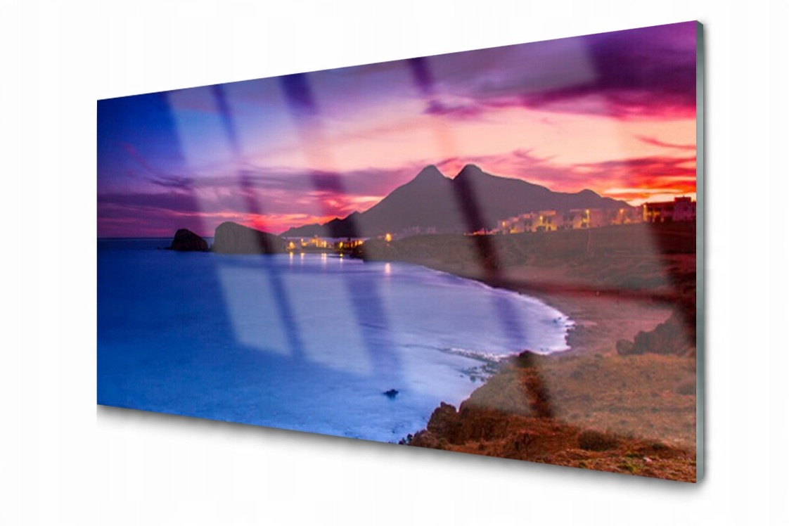 

Panel szklany dekor Morze Plaża Góry 120x60