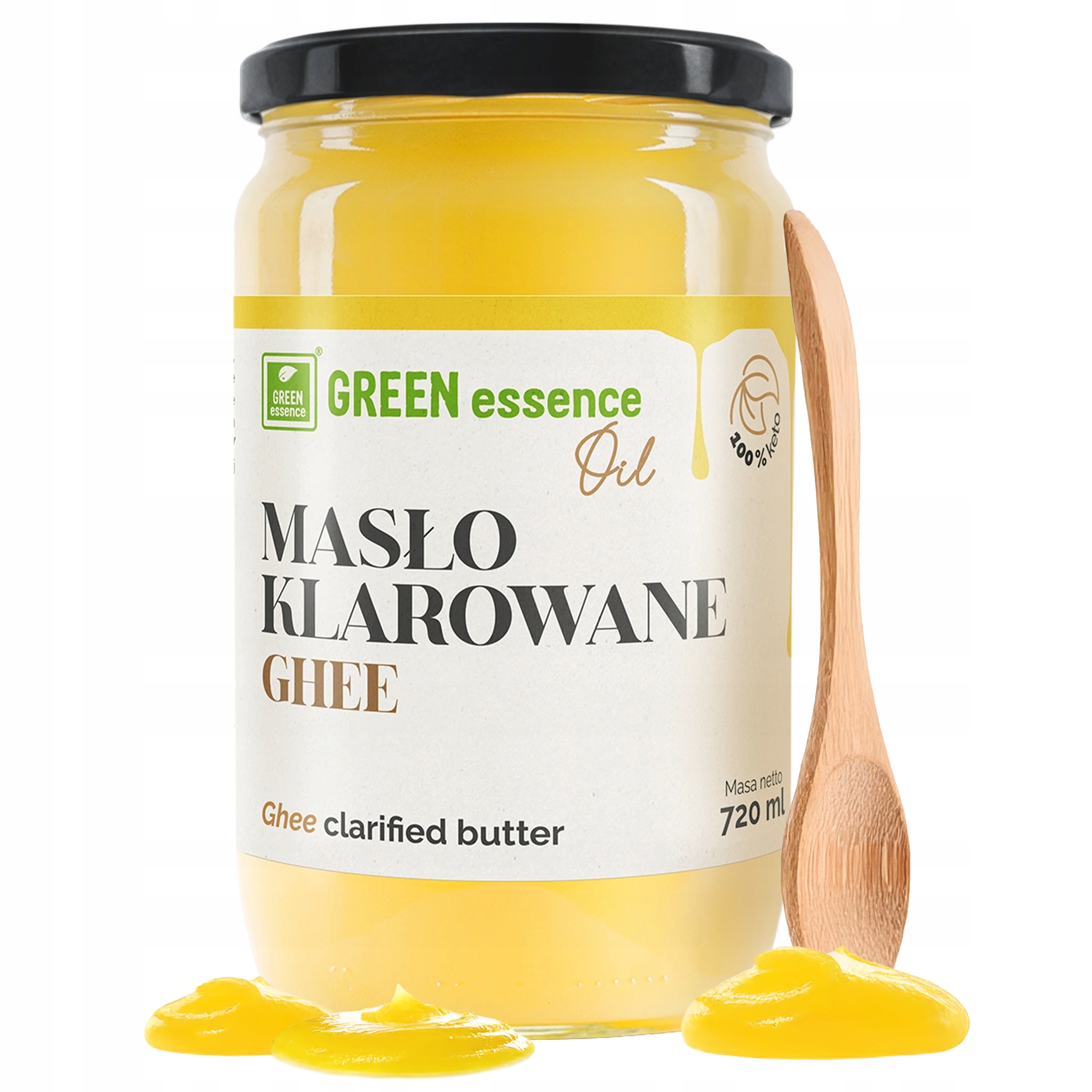 Levně Čisté Maslo Ghee 720 ml přírodní tuk na smažení, čerstvý, bez laktózy