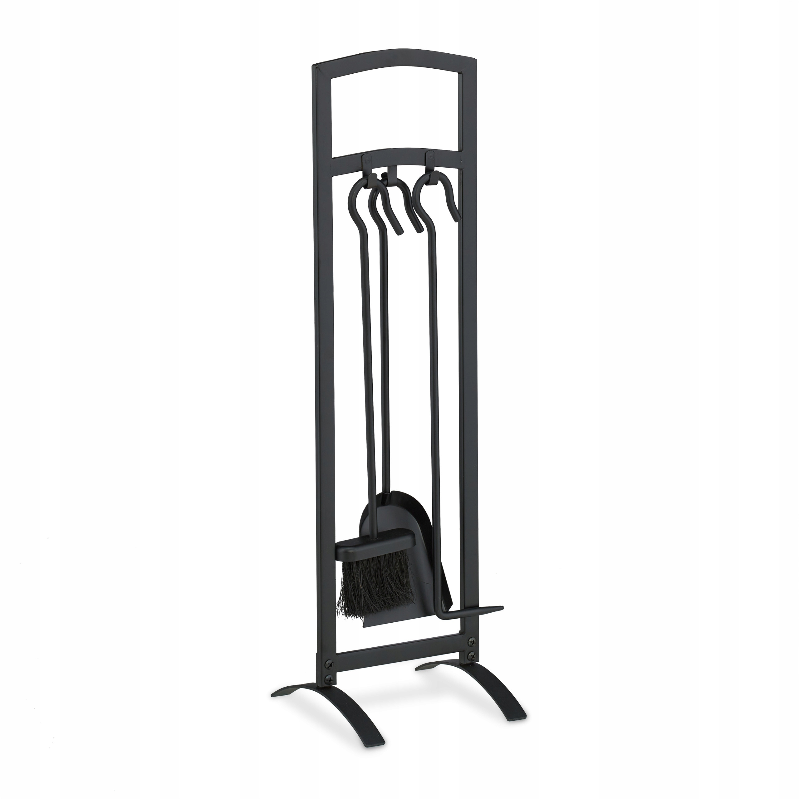 4-dílná sada krbových potřeb, černé krbové příslušenství