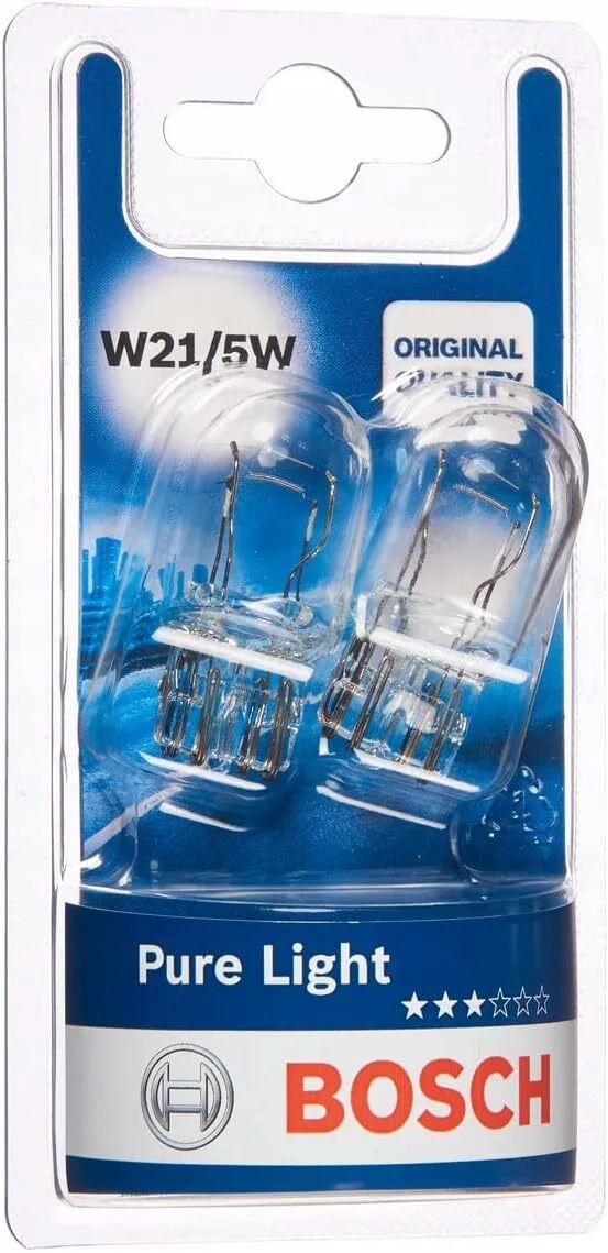 2x Żarówka Bosch W21/5W 12V 21/5W 2 sztuki całoszklana Blister