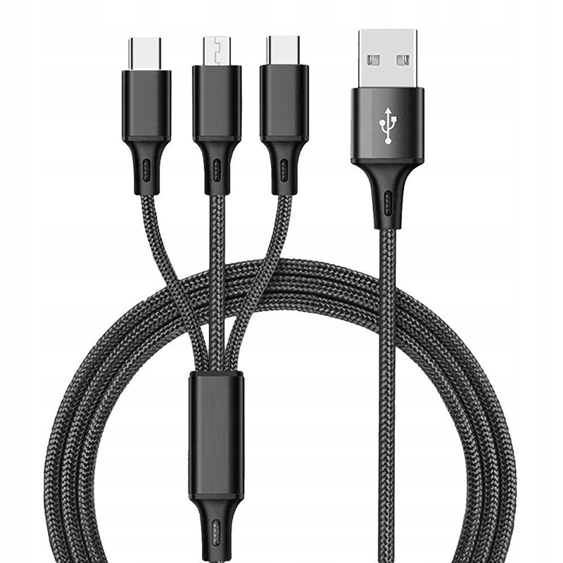 

Kabel Ładowarka 3w1 Do Iphone Micro Usb Typ-c