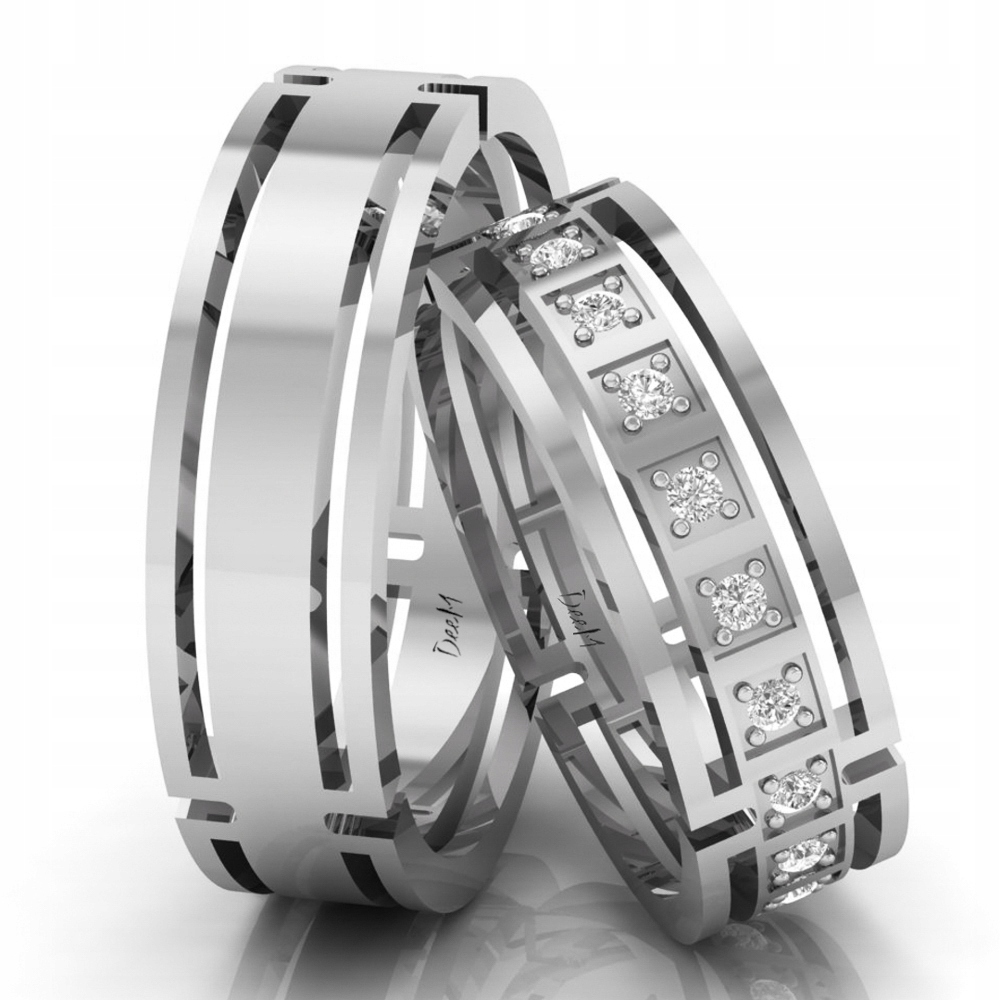 AŻUROWA OBRĄCZKA Z BIAŁEGO ZŁOTA 585 WYJĄTKOWA Marka Inna marka