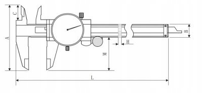 Suwmiarka zegarowa 150mm / 0,02mm PRO DASQUA Stan opakowania oryginalne