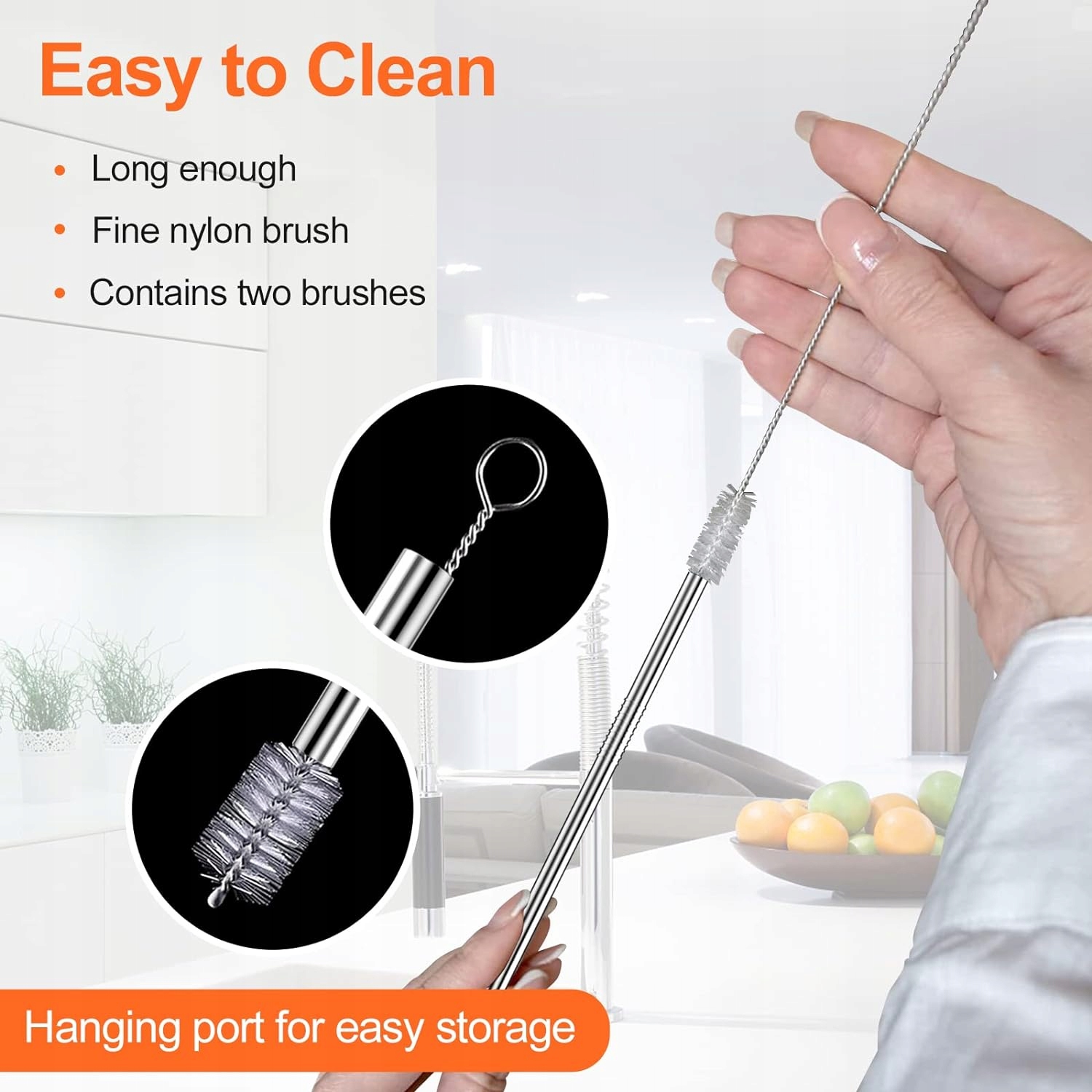 SŁOMKI DO PICIA ZE STALI NIERDZEWNEJ SZCZOTKI DO CZYSZCZENIA WIELORAZOWE 12 Typ produktu wielorazowy