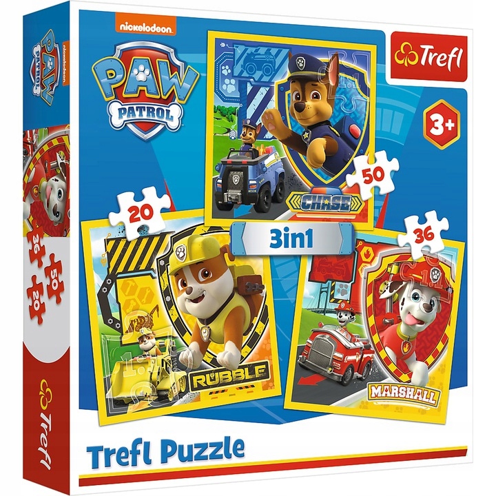 PUZZLE 3 W 1 PSI PATROL MARSHALL RUBBLE I CHASE