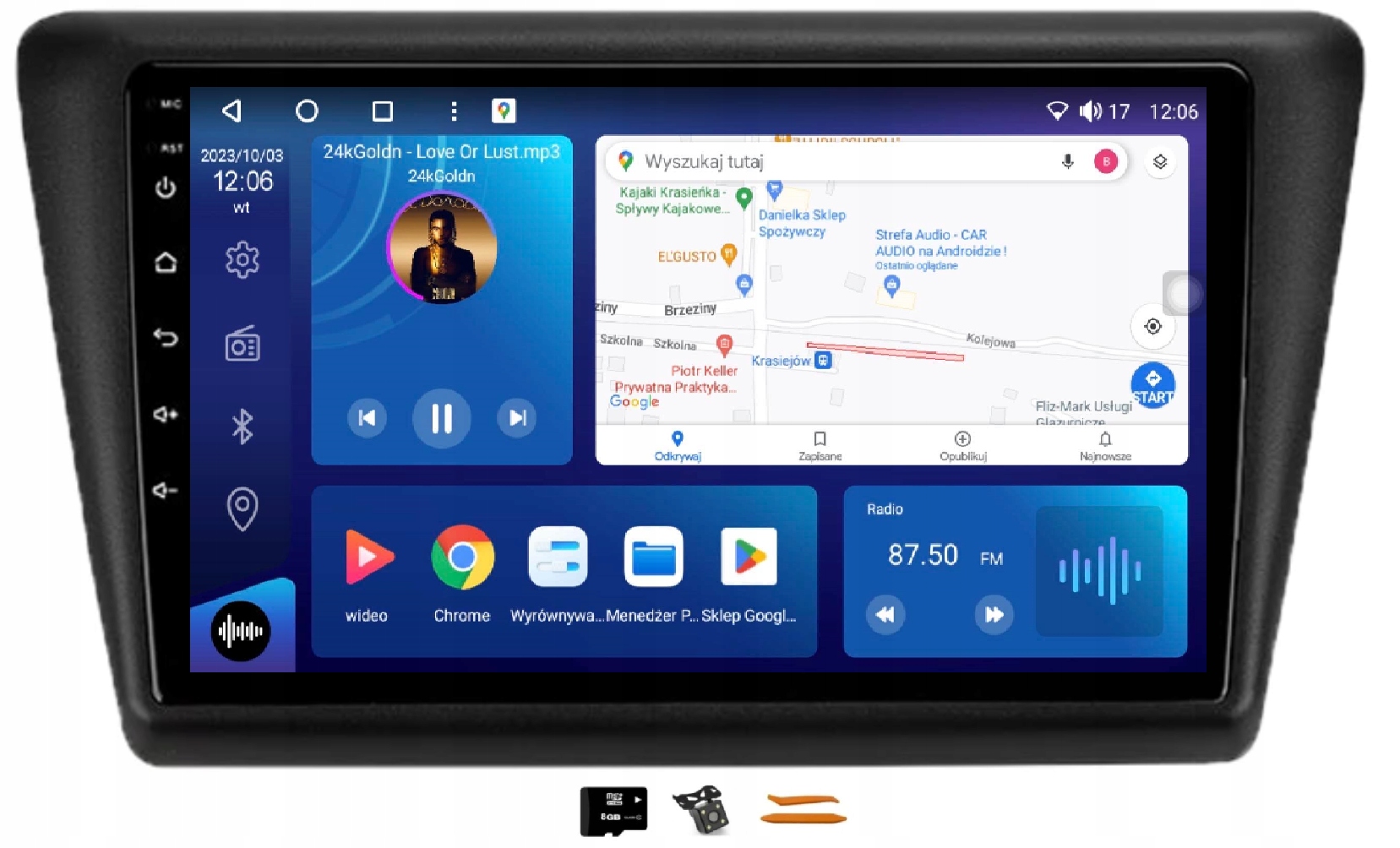 Radio Android Nawigacja Qled Carplay Lte Gps Dsp 128GB Skoda Rapid 1 12-20