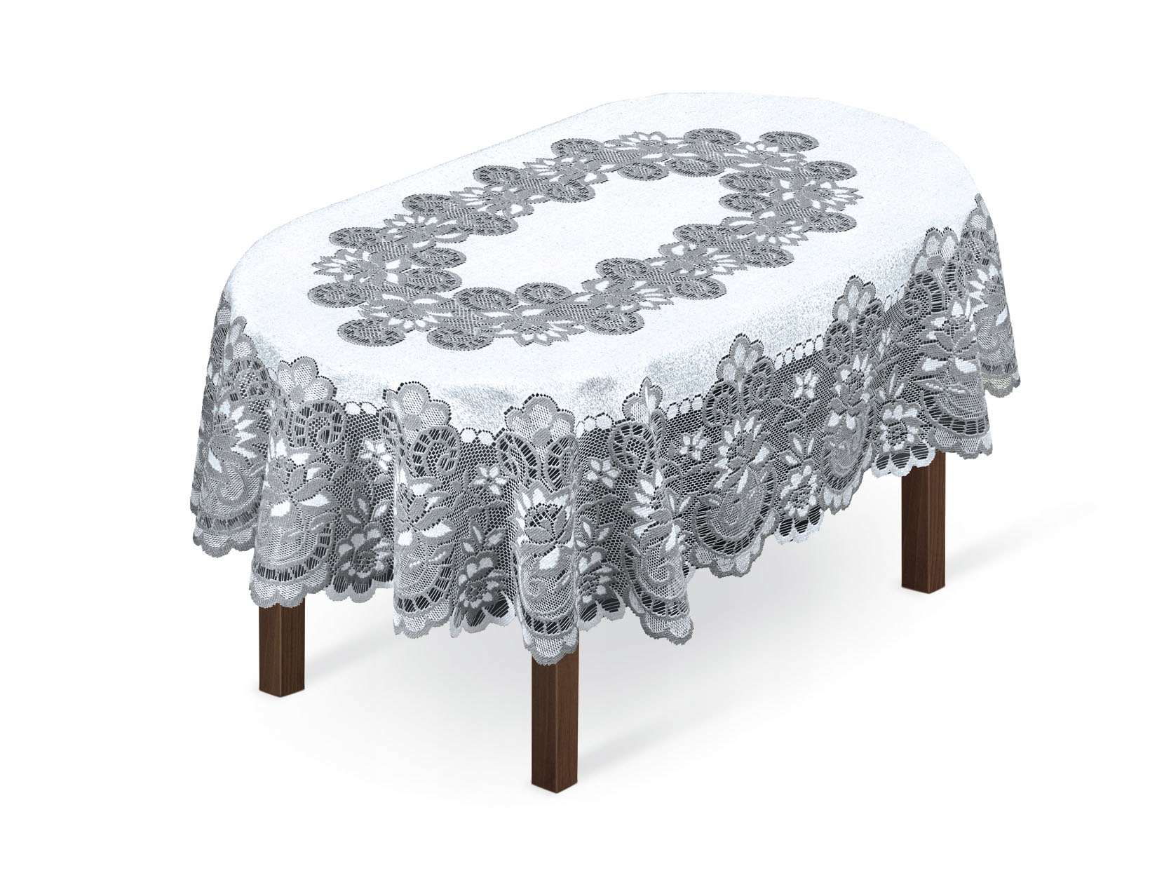 

Obrus Żakardowy Owalny 100x150 Biały-szary 249661